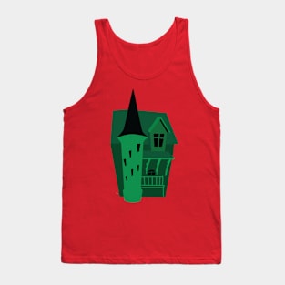 Halloween Scary Green house Tank Top